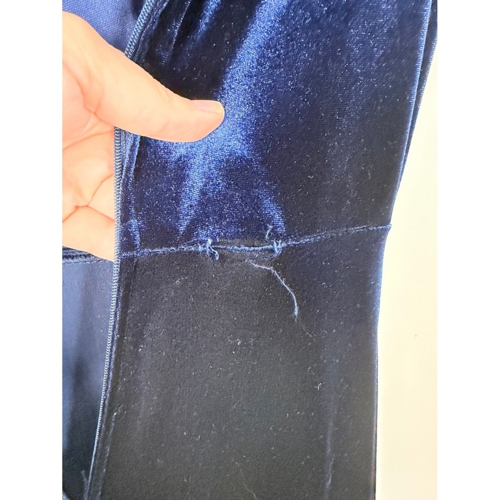 Velvet Evening Gown Formal Floor Length Royal‎ Blue Spaghetti Strap 6 - Picture 8 of 11